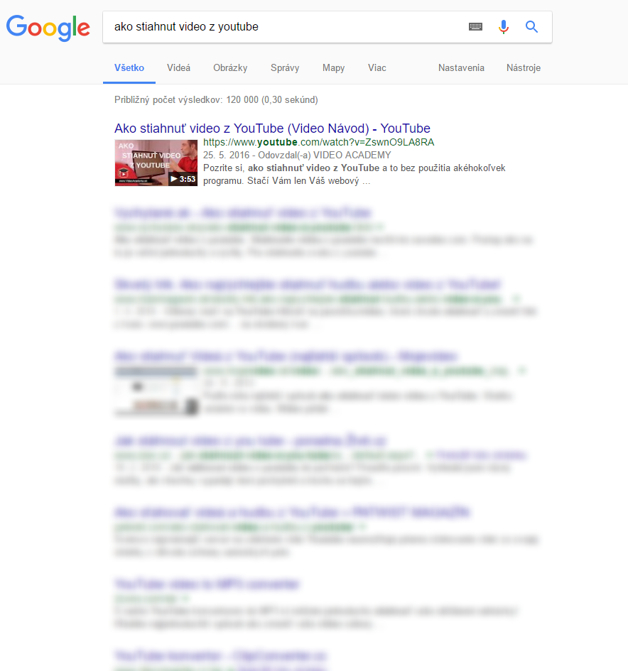 Google - Ako stiahnut video z YouTube