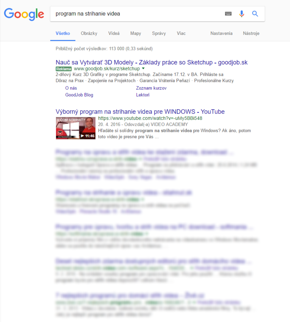 Google - Program na strihanie videa