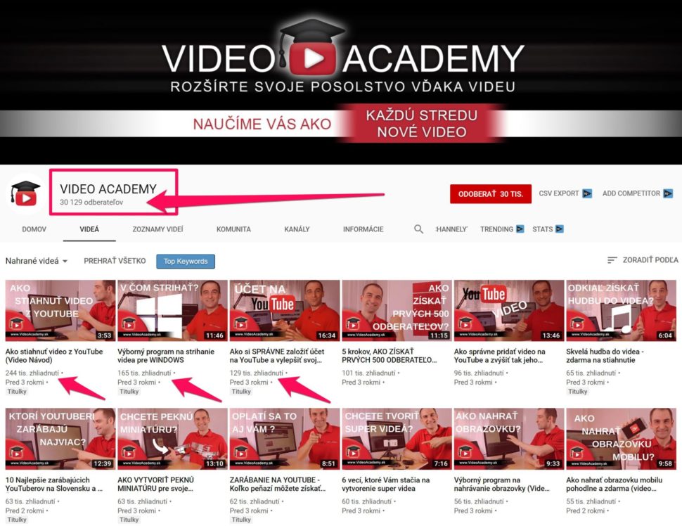 VIDEO ACADEMY - 30 tisic odberatelov na YouTube